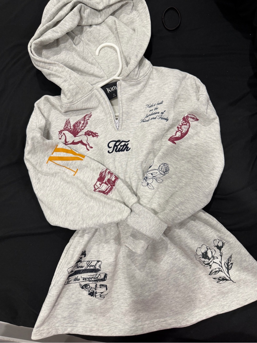 Kith Light Gray Graphic Hoodie dress